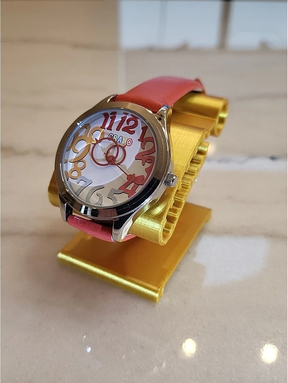 Crayo Crazy For Pastels Silver Tone Case 36 mm Band Watch Fits Up To 8